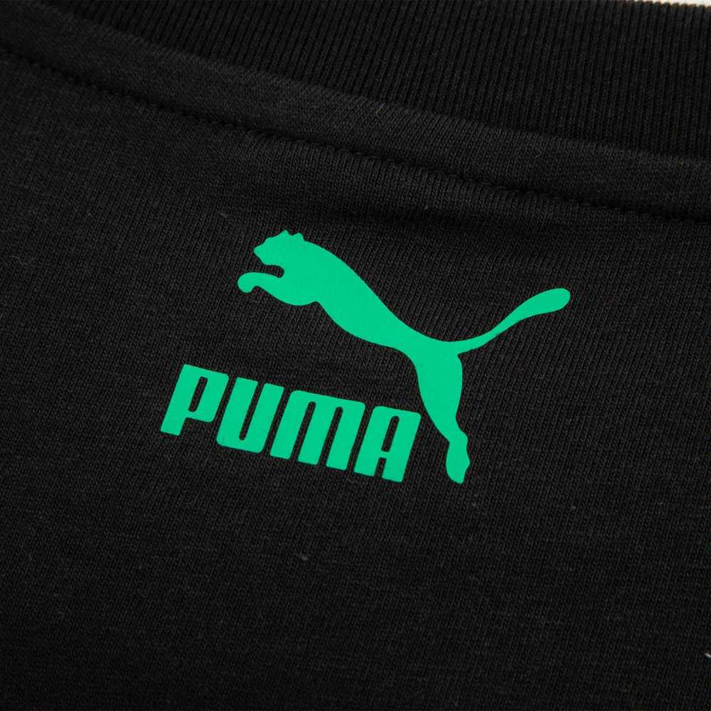 Puma Classics Dance Crew Logo Print Vintage Solid Color Crew Neck T-Shirt Unisex T-Shirt Black 627172-01