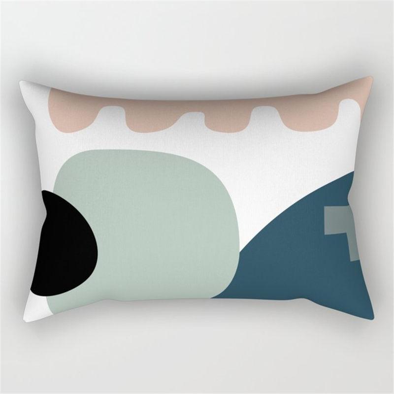 Nordic-style Irregular Geometric Lumbar Cushion | 3050 Rectangular Sofa Pillowcase Removable