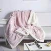 OEING Striped Flannel Coral Fleece Blanket