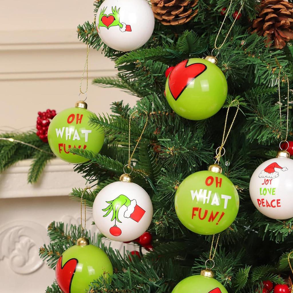 Christmas Green Plastic Ball Christmas Tree Decoration Ball Festive Atmosphere Ornaments