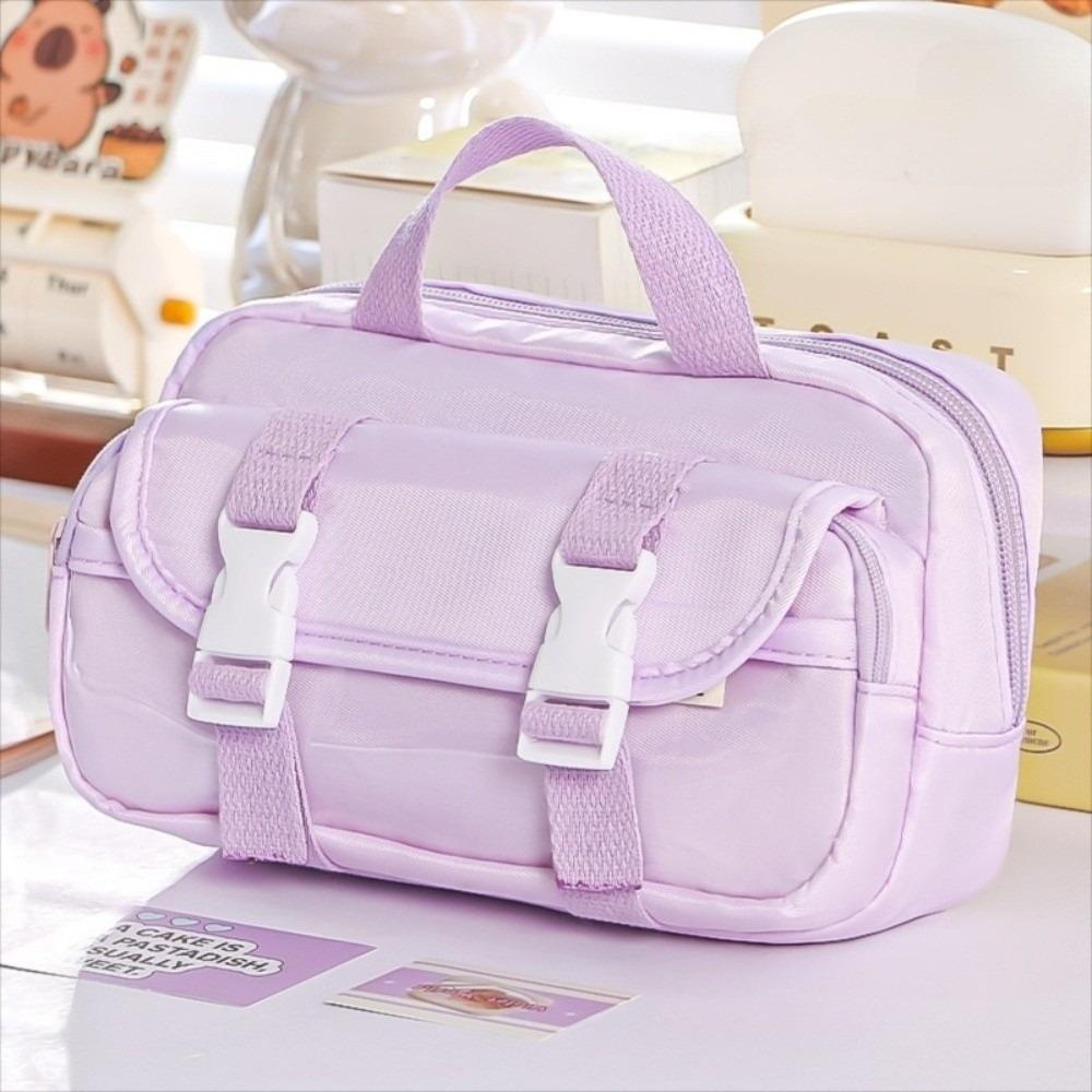 

Japanese Toast Shape Handbag Phone Holder Stationery Organizer Box Large Capacity Pen Case School фиолетовый