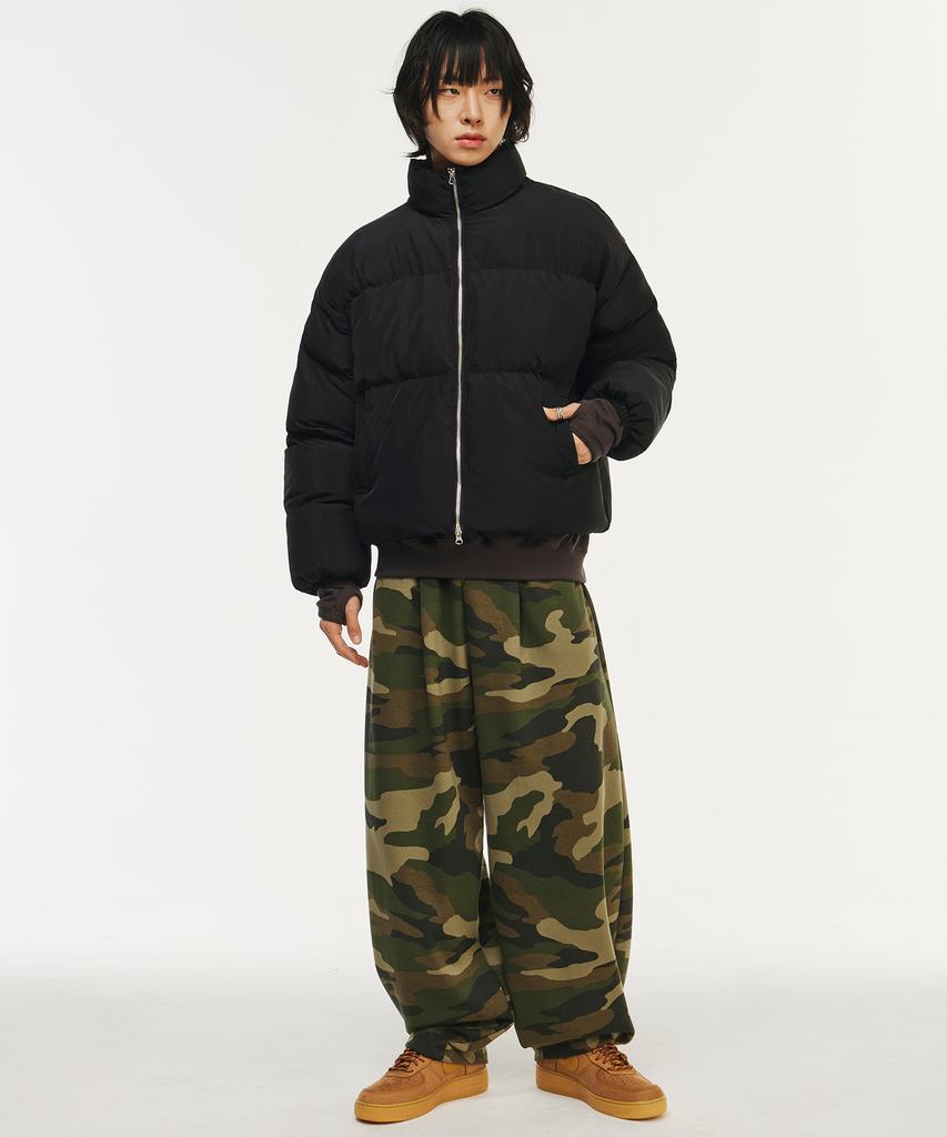 Signature Two-Way Crop Padded Jacket [Black]