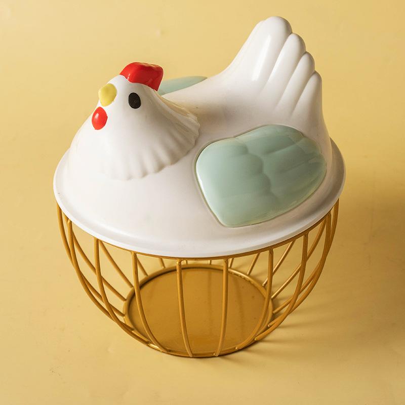 Metal Wire Basket for Kitchen Storage Eggs Fruits Vegetables Household Organizer Cross Border