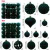 48pcs Flocked Christmas Balls 4/6/8cm Plastic Ball Decorations Set