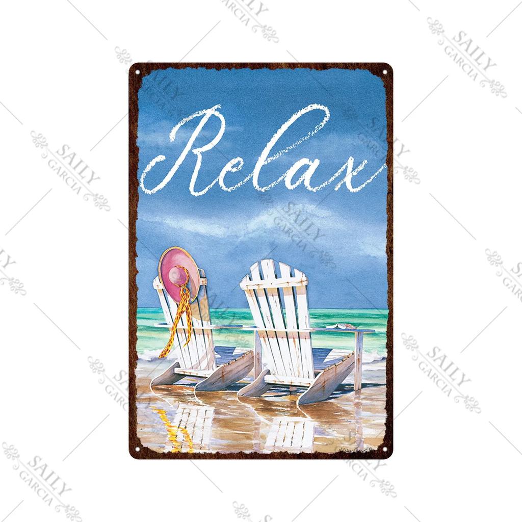 Welcome Home Vintage Metal Tin Sign Garden Wall Decor Metal Poster Sweet Home Tin Sign Family Farm Beach Hut Metal Plates Pla