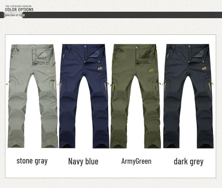 Unisex Quick-Dry Waterproof Outdoor Pants - Lightweight, Breathable, Elastic, Sun-Protective, Wear-Resistant, Plus Size, and Ideal for Mountaineering.