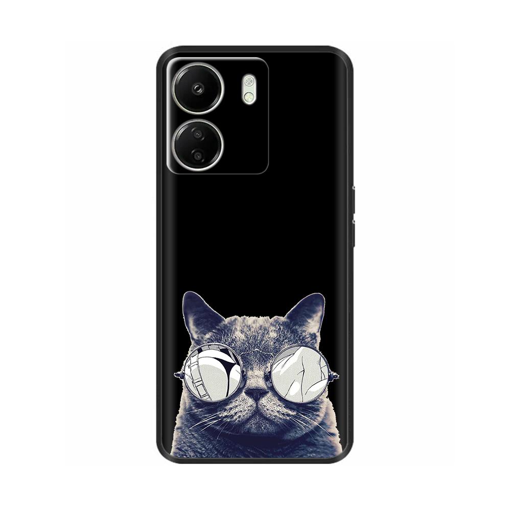 For Xiaomi Poco C65 Case Cute Luxury Painted Back Cover Soft Black Silicone Phone Case For Xiaomi Poco C65 PocoC65 Fundas Bumper
