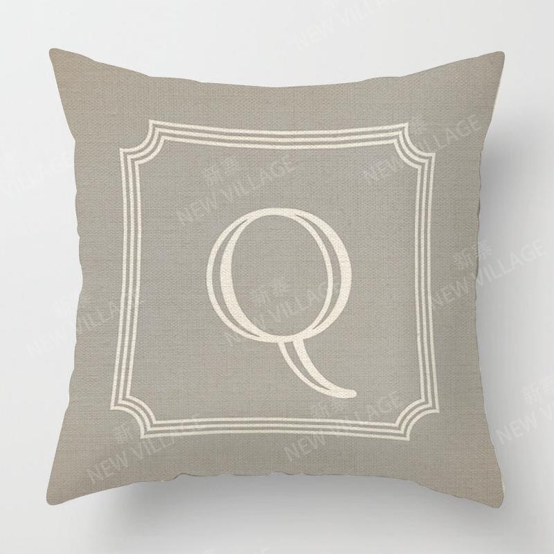 Home Living Room Fashion Grey Letter Decoration Cushion Covers Linen Throw Pillow Covers45*45 Pillowcase 40x40cm 50x50 45x45