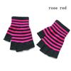 Unisex Comfortable Fingerless Elastic Striped Knitted Gloves Knit Mittens Thicken