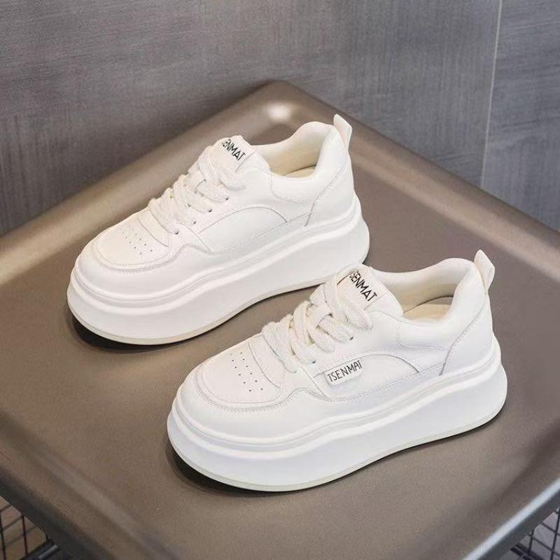 Student color matching platform white shoes women's spring and autumn versatile height increase lightweight casual sports shoes