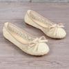 Hollow Breathable Lace Mesh Shoes Women's Bow Flat Shoes