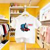 Summer Children Short Sleeve Tshirt Thomas Train Cartoon Print Pure Cotton Y2K Trendy Fun Top Breathable Daily Outdoor Outfit