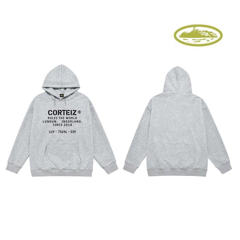 CORT Alcatraz Distressed Hoodie Men Streetwear Loose Fit Couple Sweatshirt Winter