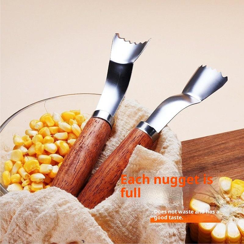 Edelstahl Mais Schäler Küche Manuell Maiskolben Entkerner Haushalt Mais Schäler Werkzeug Mit Holzgriff Wiederverwendbar Zum Kochen