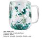 Double-Wall Dried Flower Glass Mug with Handle 350ml Borosilicate Glass Coffee Cup for Hot Cold Drinks Heat-Resistant Clear Unique Gift