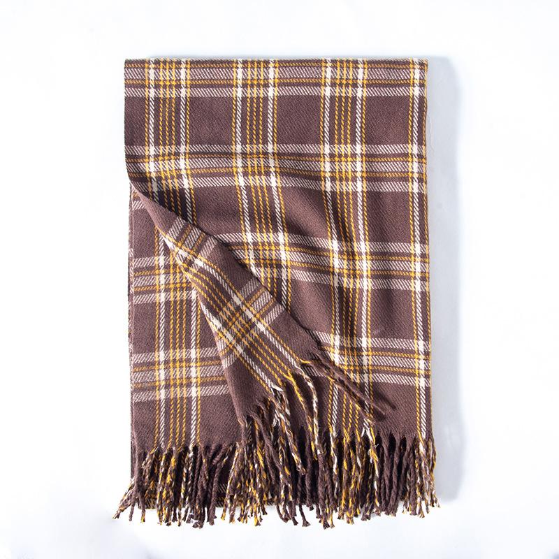 Scarf Stall Line Printing Imitation Cashmere Women's Scarf 2025 Autumn and Winter New Scarf