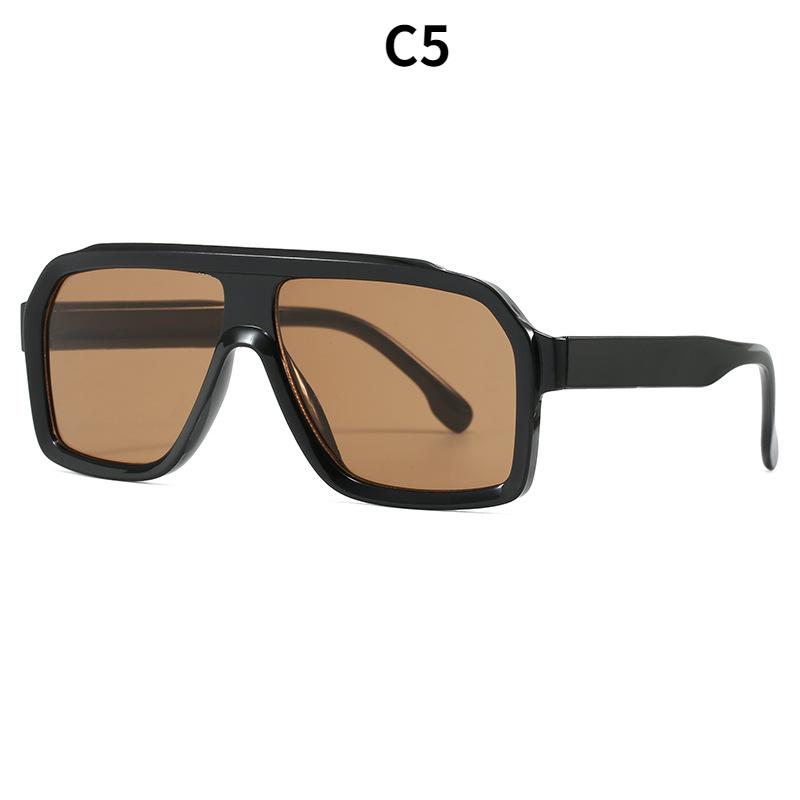 Women's sunglasses, retro large-frame square sunglasses, male and female pilot sunglasses.
