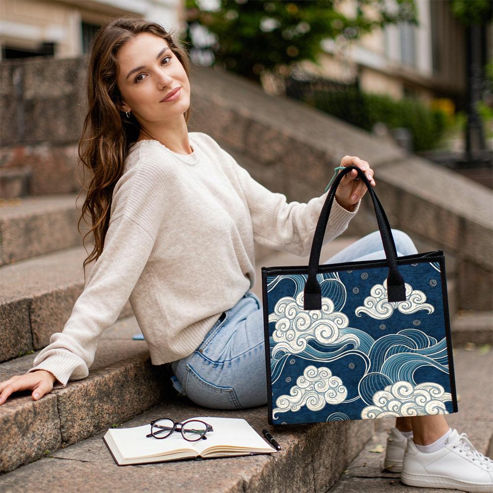 Japanese Style Cloud Tote Bag Fashion Casual Daily Handbag Large Capacity Outdoor Carry Bag for Women