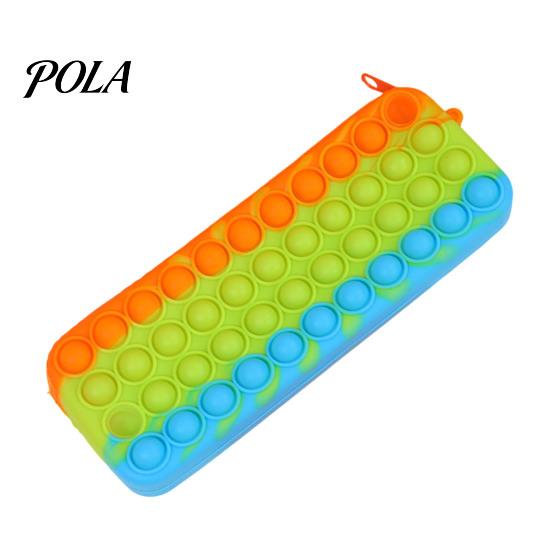 Relief Pencil Case Pop Case, Large Capacity Silicone Storage Bag, with Durable Pouch Bubble Toy Decompression Stationery for Kids School Office