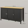 Sideboard, Buffetschrank mit Türen und verstellbaren Regalen für Wohnzimmer, Eingangsbereich, Schwarz und Natur