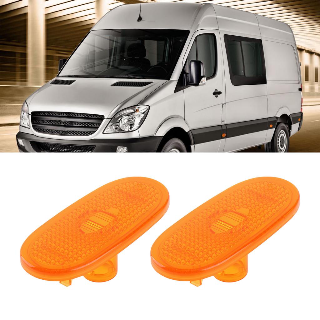 Side Marker Light Lens ABS Direct Replacement On Installation Compatible with 6 2006 2018 2PCS Set