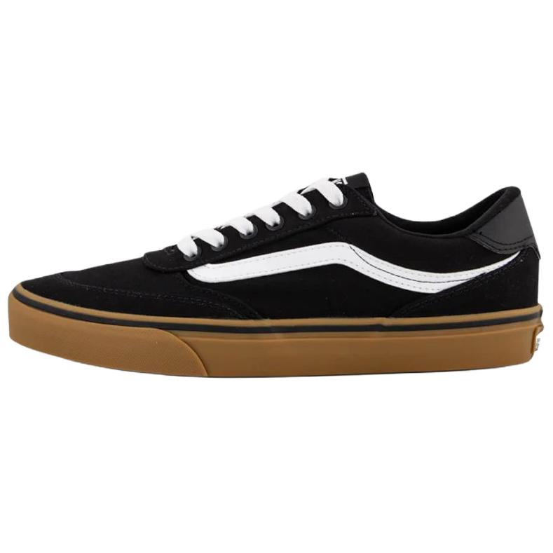 

New Vans Brooklyn LS Slip Resistant Abrasion Resistant Low top Skateboard Shoes Men s Black White VN000D7QB9M 40