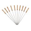 10 stücke Grillspieße Holzgriff Edelstahl BBQ Kabob Sticks für Outdoor-Grill 11,8 in