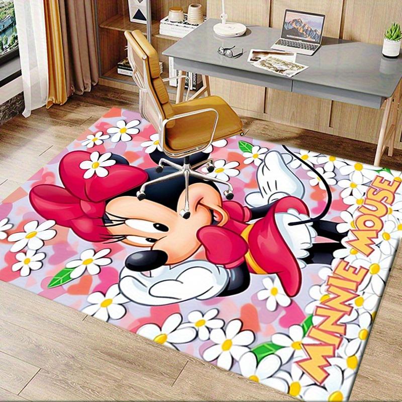 1pcOffice Carpet, Desk Mat, Gift for Home Decor, Minnie Mouse Theme Rug, Cute Cartoon Flooring, Room Decoration, Soft Non-Slip Mats