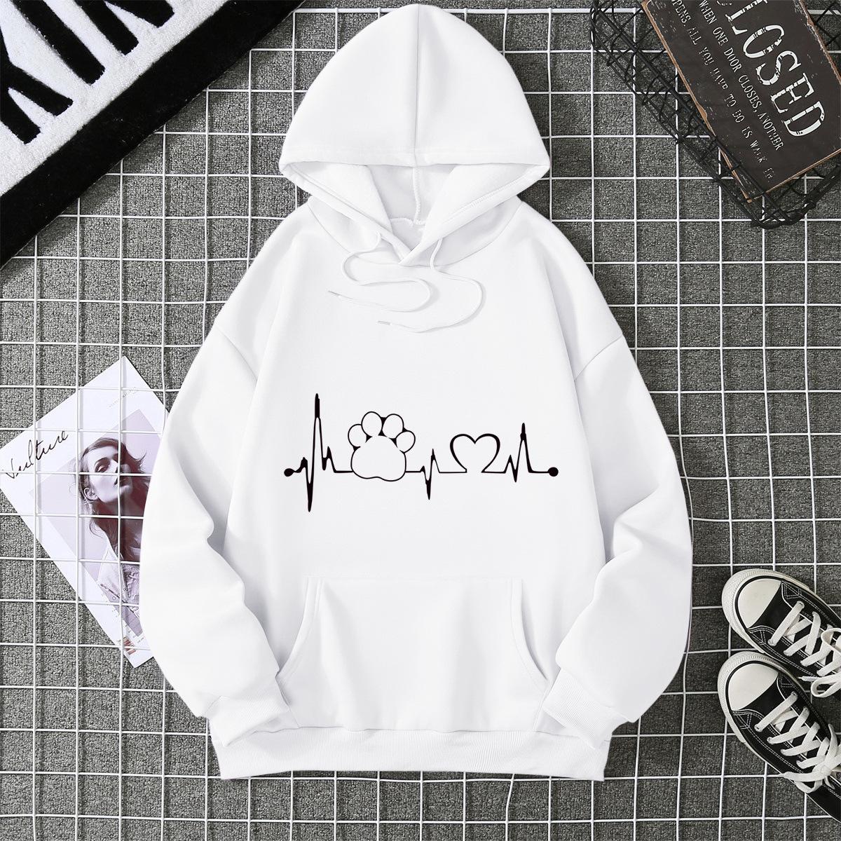 Mingxin real shot large size hooded sweater 2026 new autumn and winter oversize loose velvet lazy style top tide S белый