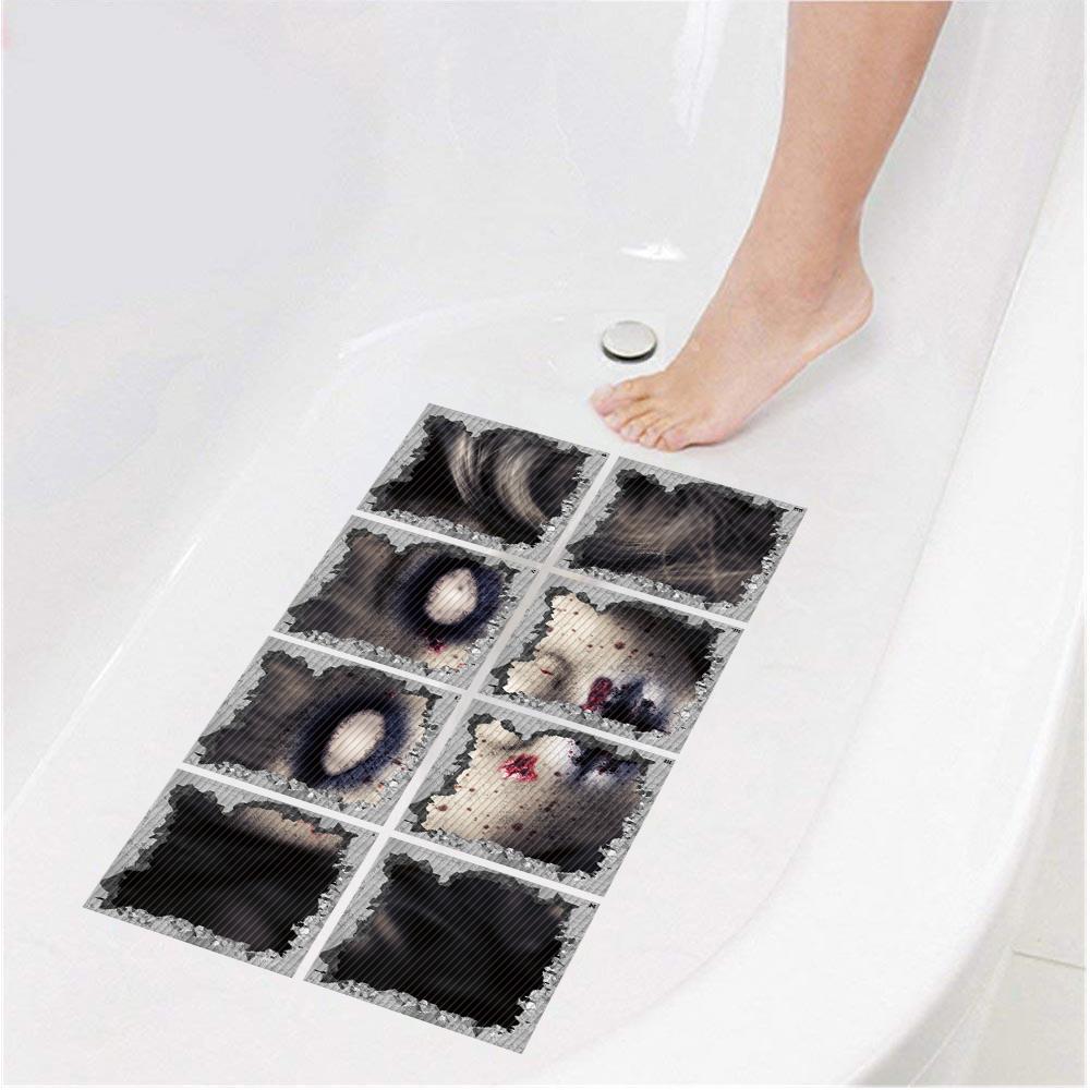 8Pcs 3D Bathtub Anti-Slip Stickers - Waterproof PVC Bathroom Safety Decals - Decorative 13x13cm Removable Self-Adhesive Mural