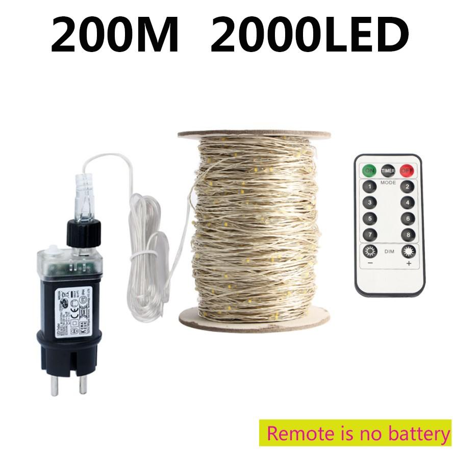 50M/120M LED Lichterkette Silberdraht Lichterkette Girlande Für Außen Straße Neujahr Weihnachtsbaum Garten Party Dekoration