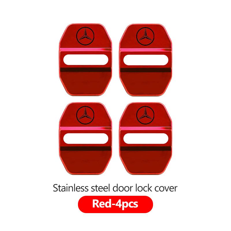 AABGW1 For Benz 4PCS Car Styling Door Lock Cover Stainless Steel Protection Accessories AMG Exclusive W204 W222 W205 W203 W213 W124