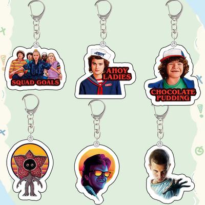 Pour Stranger Things Mike D'artagnan Eleven Robin Hopper Joyce Porte-clés Acrylique Dessins Animés Personnalisés Mignons Accessoires de Sac à Dos Cadeau