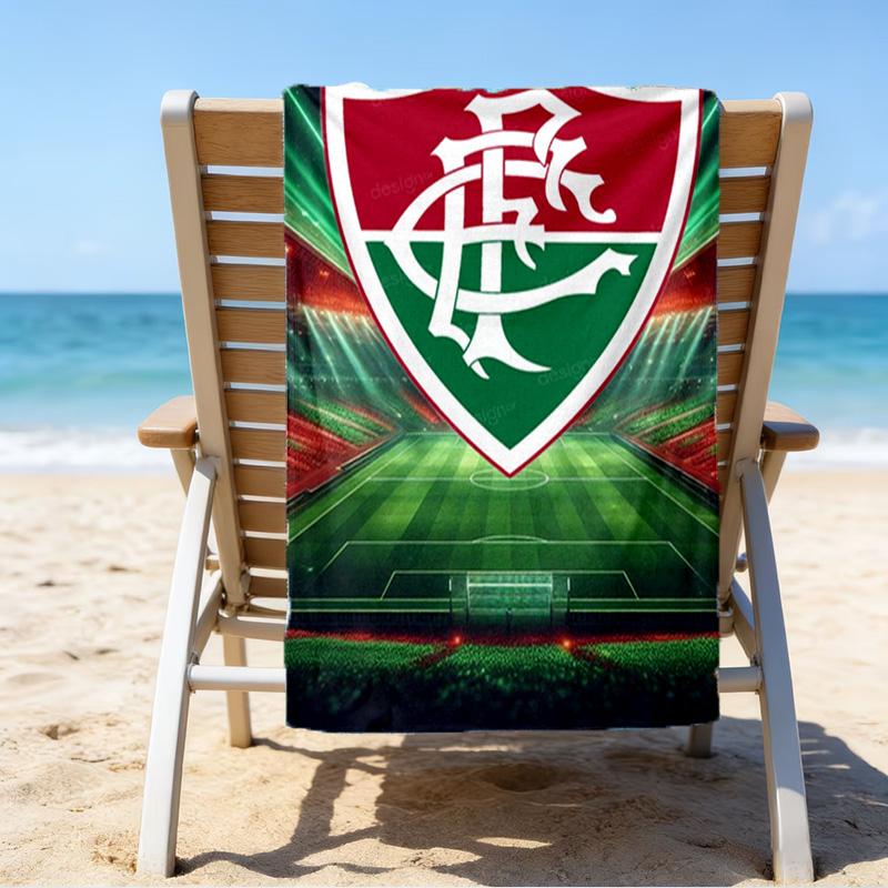 Flumi-nense Football Crest Printed Beach Towel, Super Soft Microfiber, Perfect Gift Birthday, for Pool, Beach, Travel, for Family and Friends