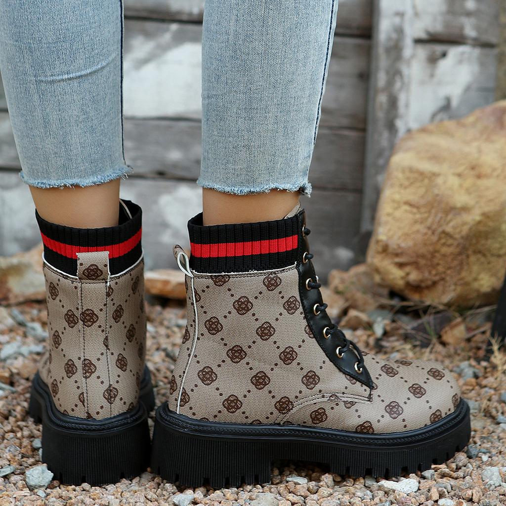 Autumn and Winter New Women's Martin Boots Fashion High-top Big-headed Leather Shoes British Style Trend Leather Boots Personalized Short Boots