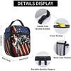 Motorcross Amerikanische Flagge Lunchtasche für Herren Damen Isolierte Wiederverwendbare Lunchbox mit Verstellbarem Schultergurt
