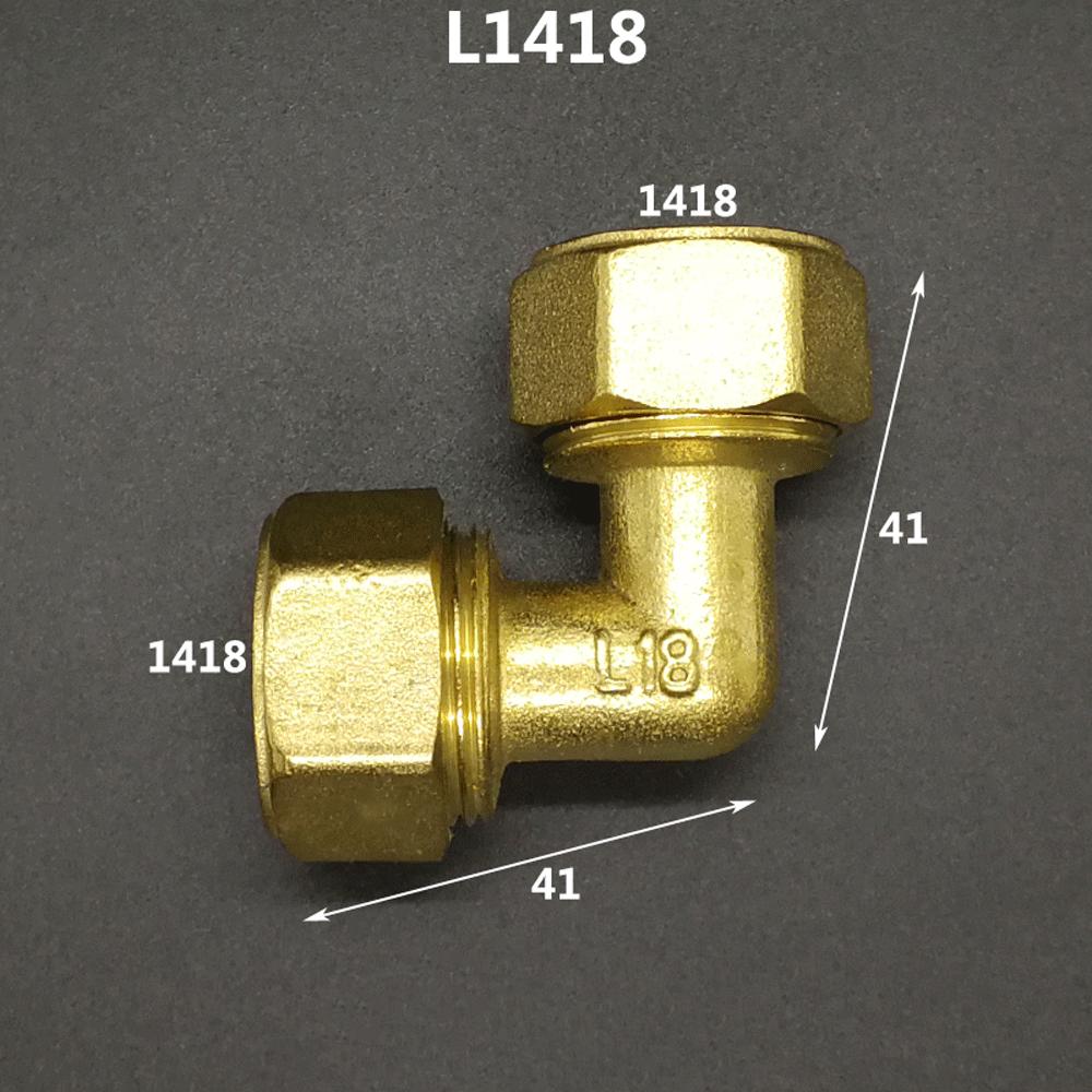 Brass Compression Elbow Pex 1216/1418/1620/2026/2632 Pipe Fitting Aluminum Plastic Pipe Fittings for Floor Heating