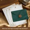 Chinese Retro Style Woven Pattern Envelope & Letter Set with Kraft Paper & Sealing Wax