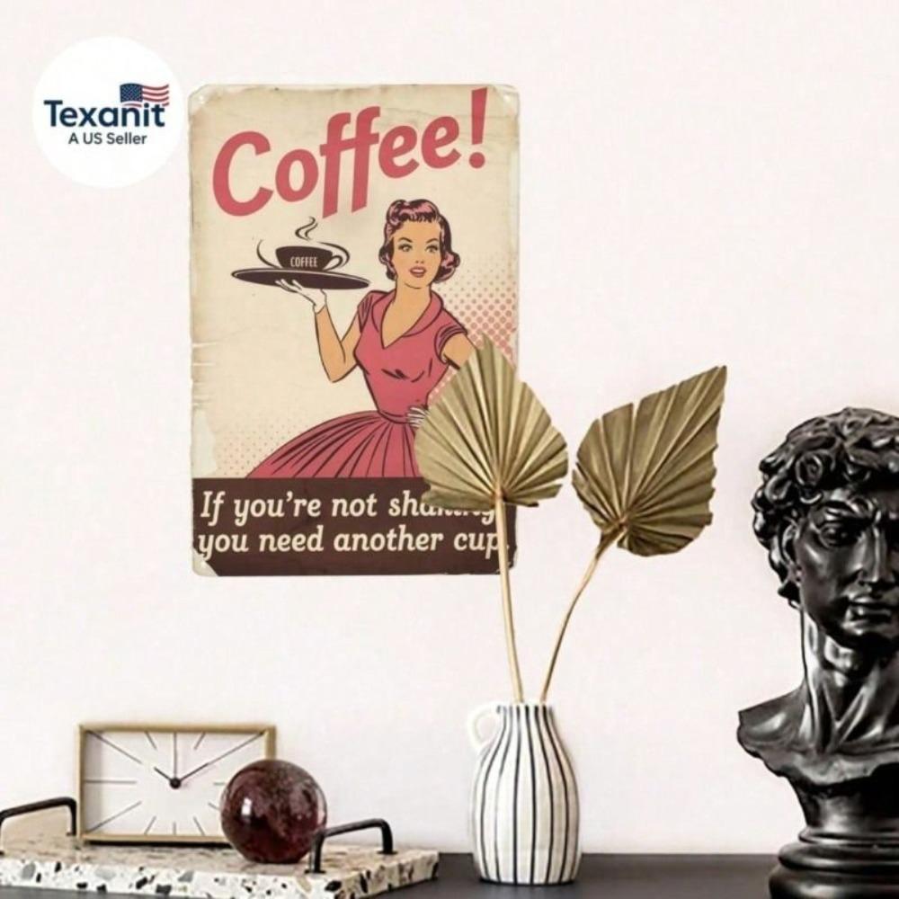Vintage Metal Barista Sign for Cafe Kitchen Wall Decor