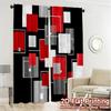 2D Flat Printing  JIT 2pcs   Curtains (Without Rod) Geometric Curtains Fashionable Popular Curtains Durable 100% Polyester Fabric