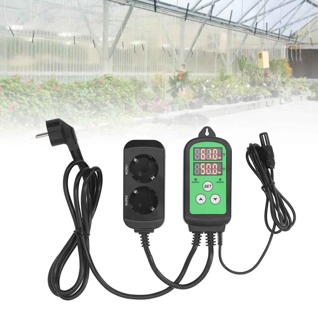 1500W Humidity Controller Pre Wired Digital Humidity Regulator Double LED Display Humidifier Dehumidifier for Greenhouse