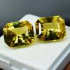 Natural Sapphire 20.85 Ct Yellow Emerald Cut Pair   Loose Gemstone