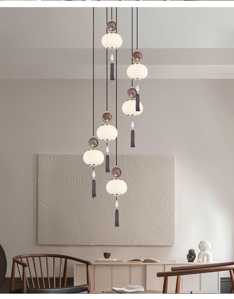 Modern Chinese Spiral Chandelier for Duplex Villas and Restaurants