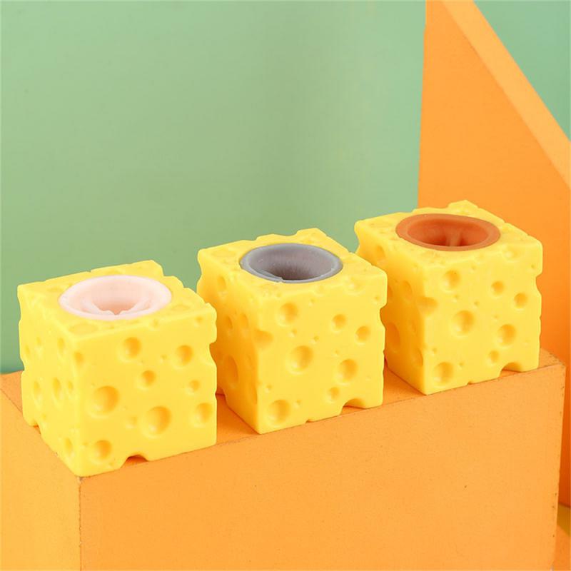Pop Up Funny Mouse And Cheese Block Squeeze Anti Stress Toy Hide And Seek Figures Stress Relief Toys For Kids Adult