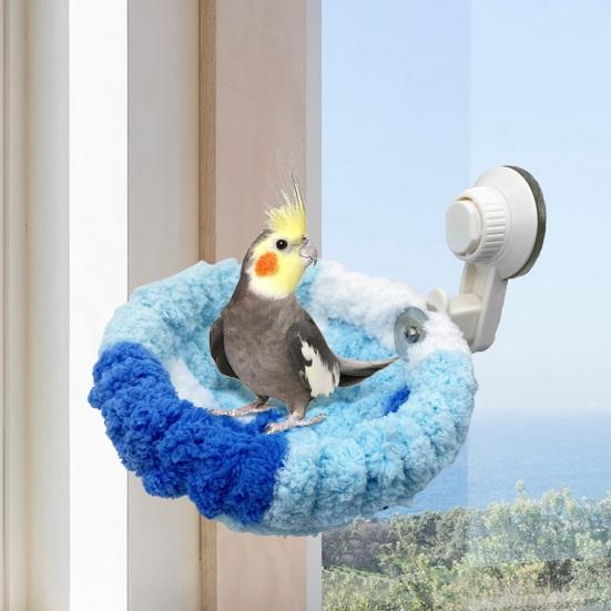 2-in-1 Vogelnest Korallenvlies Warmes Nest mit Abnehmbarem Saugfuß Fahrzeugmontiert