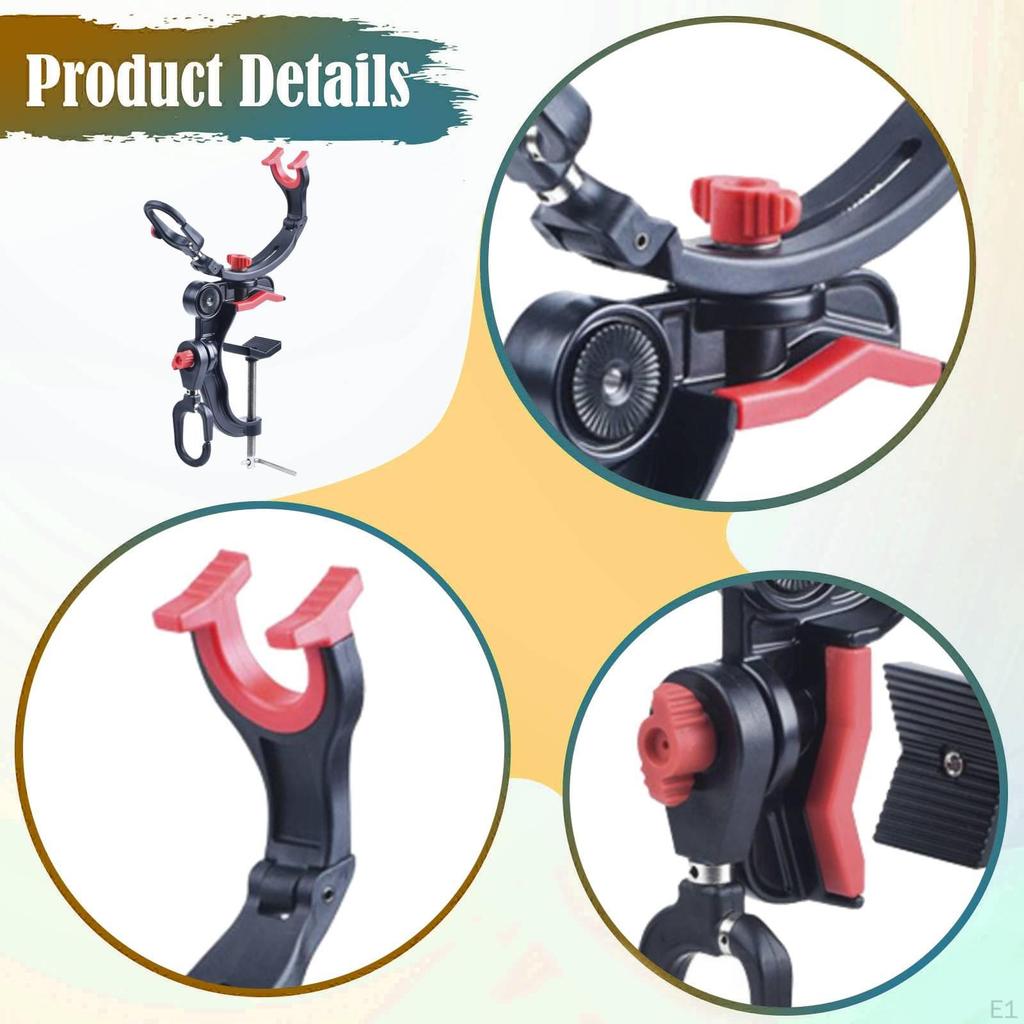 Fishing Rod Holder for Boat,Degree Adjustable Gift,Outdoor with Enlarge Clamp Pole