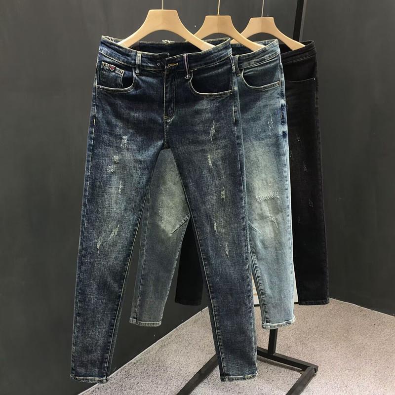 Men's Spring/Summer Slim-Fit Stretch Jeans - Trendy Korean Style Casual Long Pants