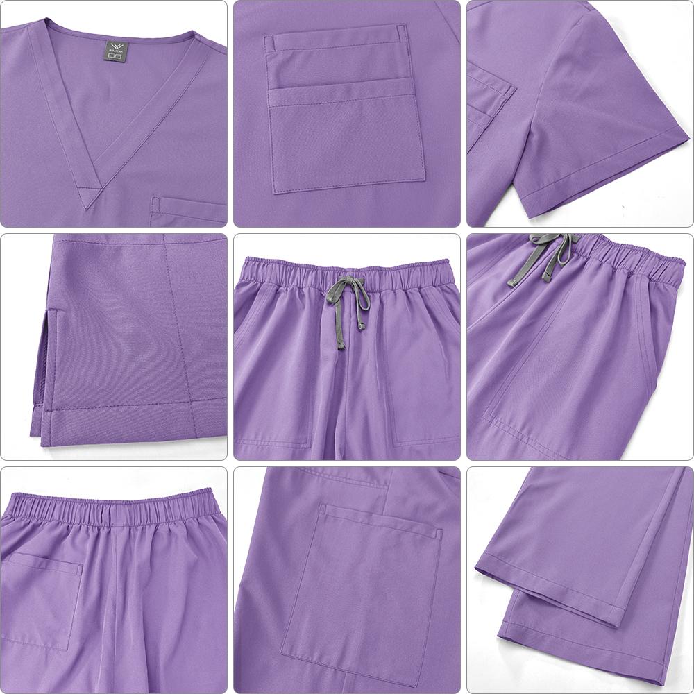 Nurses Hospital Uniforms Two Piece Stretch Straight Pants Scrubs Suits Nursing Articles Women Scrubs Spa Uniforms Sets