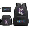 One Piece Luffy Anime Print Student Backpack Set 3 In 1 School Bag for Boys Girls with Pencil Case Tote Shoulder Bag