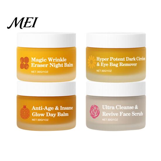 Augencreme 4er-Set Tages-Nacht-Feuchtigkeitsspender, Gesicht & für langanhaltende Hautfeuchtigkeit, Anti-Aging Täglich mit Reparatur, Barrierepflege